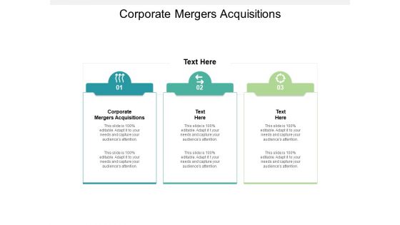 Corporate Mergers Acquisitions Ppt PowerPoint Presentation Slides Smartart Cpb