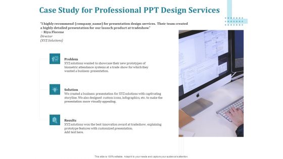 Corporate PPT Design Case Study For Professional PPT Design Services Ppt Infographic Template Skills PDF
