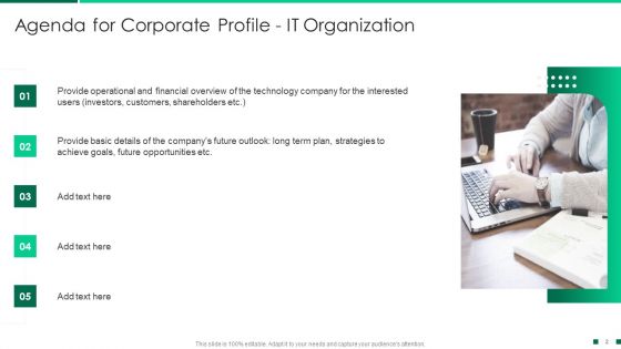 Corporate Profile IT Organization Ppt PowerPoint Presentation Complete Deck With Slides