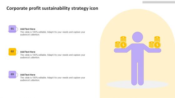 Corporate Profit Sustainability Strategy Icon Microsoft PDF