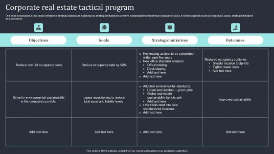Corporate Real Estate Tactical Program Information PDF Corporate Real Estate Tactical Program Information PDF