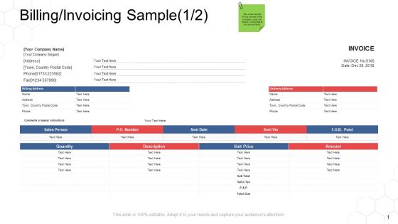 Corporate Regulation Billing Invoicing Sample Description Ppt Professional Slideshow PDF