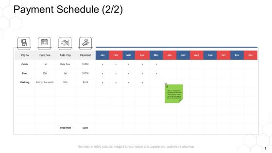 Corporate Regulation Payment Schedule Rent Ppt Pictures Graphics Template PDF