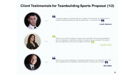Corporate Sports Team Engagement And Learning Proposal Ppt PowerPoint Presentation Complete Deck With Slides