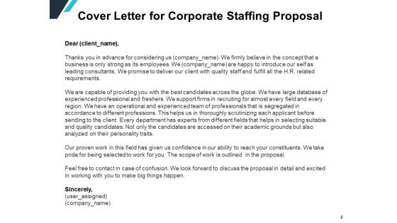 Corporate Staffing Proposal Ppt PowerPoint Presentation Complete Deck With Slides