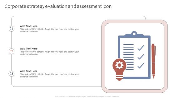 Corporate Strategy Evaluation And Assessment Icon Ppt Styles Smartart PDF Corporate Strategy Evaluation And Assessment Icon Ppt Styles Smartart PDF
