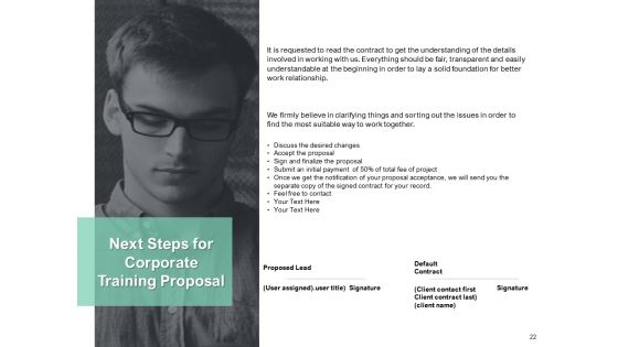 Corporate Training Proposal Ppt PowerPoint Presentation Complete Deck With Slides