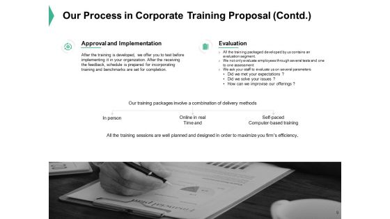 Corporate Training Proposal Ppt PowerPoint Presentation Complete Deck With Slides