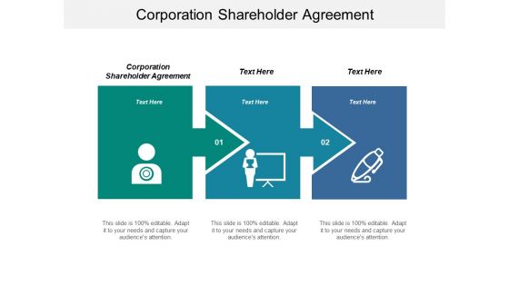 Corporation Shareholder Agreement Ppt PowerPoint Presentation Styles Shapes Cpb