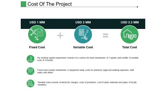 Cost Of The Project Ppt PowerPoint Presentation Visual Aids Portfolio Cost Of The Project Ppt PowerPoint Presentation Visual Aids Portfolio