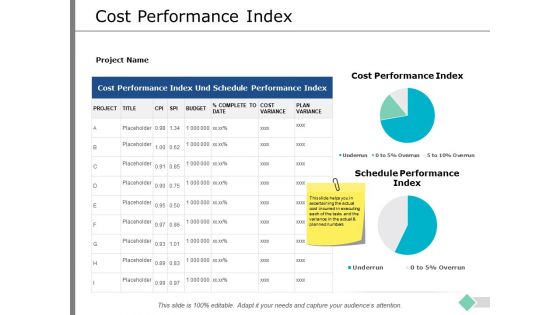 Cost Performance Index Ppt PowerPoint Presentation Icon Information