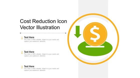 Cost Reduction Icon Vector Illustration Ppt PowerPoint Presentation Pictures Designs PDF