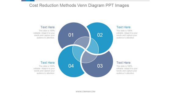 Cost Reduction Methods Venn Diagram Ppt PowerPoint Presentation Deck
