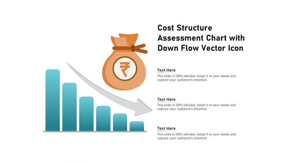 Cost Structure Assessment Chart With Down Flow Vector Icon Ppt PowerPoint Presentation File Demonstration PDF