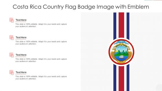Costa Rica Country Flag Badge Image With Emblem Professional PDF