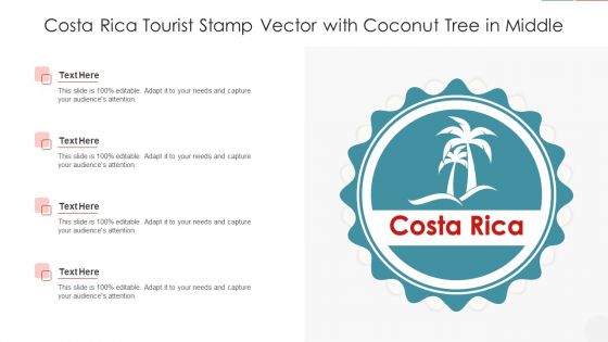 Costa Rica Tourist Stamp Vector With Coconut Tree In Middle Summary PDF