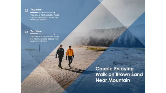 Couple Enjoying Walk On Brown Sand Near Mountain Ppt Powerpoint Presentation Styles Topics Pdf