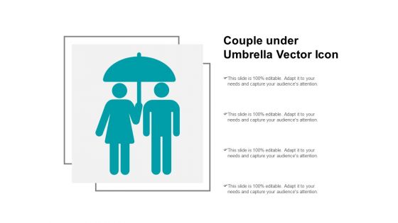 Couple Under Umbrella Vector Icon Ppt PowerPoint Presentation Icon Rules