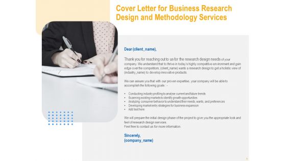 Cover Letter For Business Research Design And Methodology Services Microsoft PDF