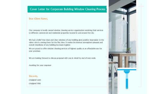 Cover Letter For Corporate Building Window Cleaning Process Ppt Portfolio Sample PDF