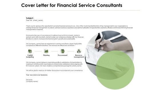 Cover Letter For Financial Service Consultants Ppt PowerPoint Presentation Layouts Samples