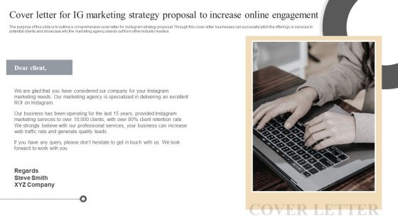 Cover Letter For IG Marketing Strategy Proposal To Increase Online Engagement Information PDF