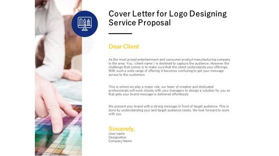 Cover Letter For Logo Designing Service Proposal Ppt PowerPoint Presentation Professional Show