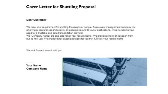 Cover Letter For Shuttling Proposal Ppt PowerPoint Presentation Gallery Graphic Tips