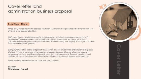 Cover Letter Land Administration Business Proposal Professional PDF