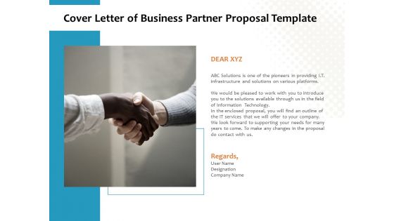 Cover Letter Of Business Partner Proposal Template Ppt PowerPoint Presentation Infographic Template