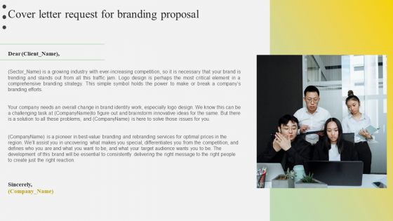 Cover Letter Request For Branding Proposal Ppt Pictures Model PDF