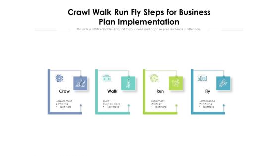 Crawl Walk Run Fly Steps For Business Plan Implementation Ppt PowerPoint Presentation Gallery Structure PDF Crawl Walk Run Fly Steps For Business Plan Implementation Ppt PowerPoint Presentation Gallery Structure PDF