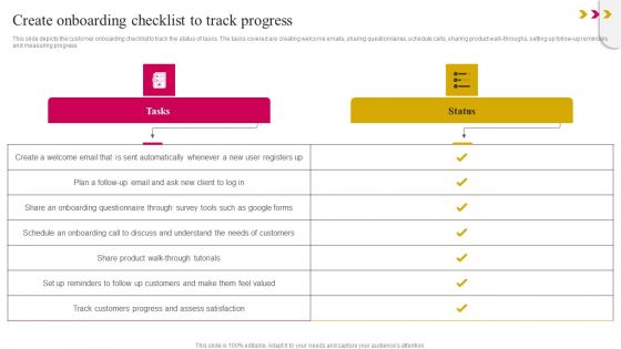 Create Onboarding Checklist To Track Progress Microsoft PDF
