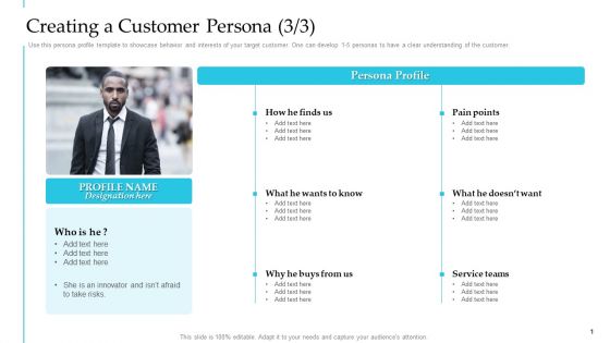 Creating A Customer Persona Finds Steps To Improve Customer Engagement For Business Development Inspiration PDF