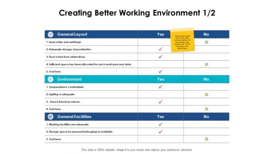 Creating Better Working Environment Storage Ppt PowerPoint Presentation Diagram Graph Charts