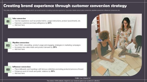 Creating Brand Experience Through Customer Conversion Strategy Ideas PDF