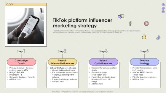 Creating Social Network Tiktok Platform Influencer Marketing Strategy Formats PDF