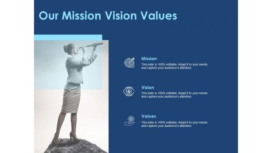 Creating The Best Sales Strategy For Your Business Our Mission Vision Values Ppt Ideas Professional PDF