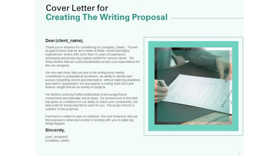 Creating The Writing Proposal Ppt PowerPoint Presentation Complete Deck With Slides