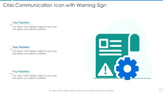 Crisis Communication Icon With Warning Sign Mockup PDF