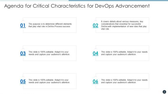 Critical Characteristics For Devops Advancement Ppt PowerPoint Presentation Complete Deck With Slides
