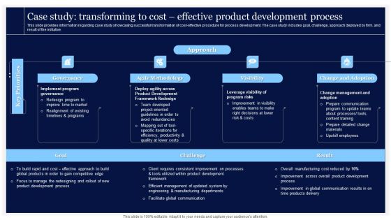 Critical Initiatives To Deploy Case Study Transforming To Cost Effective Product Structure PDF