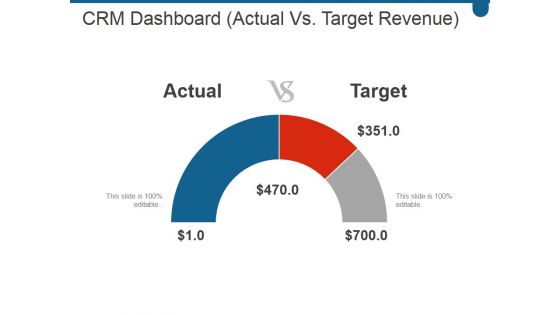 Crm Dashboard Actual Vs Target Revenue Ppt PowerPoint Presentation Topics
