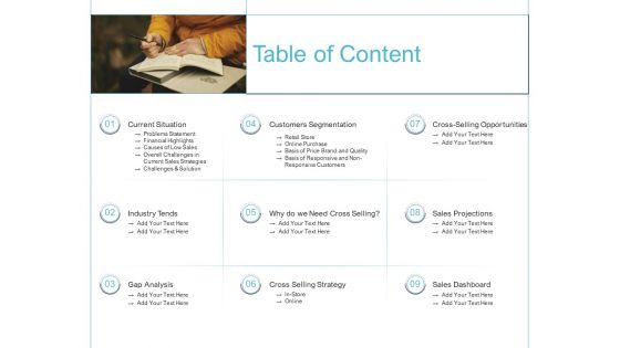 Cross Selling Initiatives For Online And Offline Store Table Of Content Professional PDF Cross Selling Initiatives For Online And Offline Store Table Of Content Professional PDF
