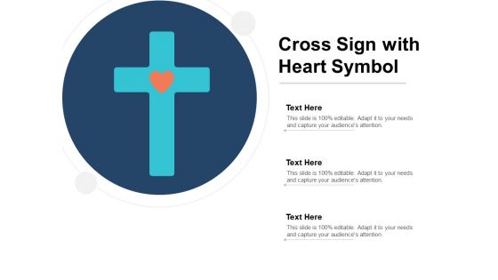 Cross Sign With Heart Symbol Ppt PowerPoint Presentation Visual Aids Summary