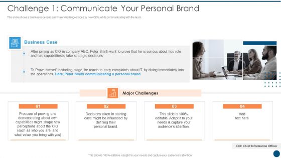 Crucial Dimensions And Structure Of CIO Transformation Challenge 1 Communicate Your Personal Brand Pictures PDF