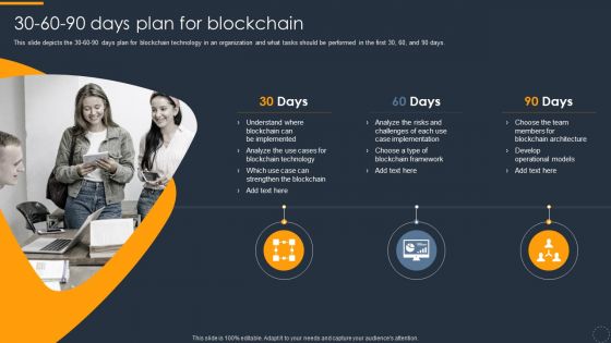 Cryptocurrency Ledger 30 60 90 Days Plan For Blockchain Template PDF