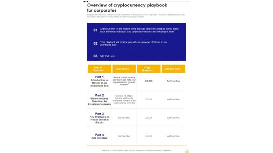 Cryptocurrency Playbook Template