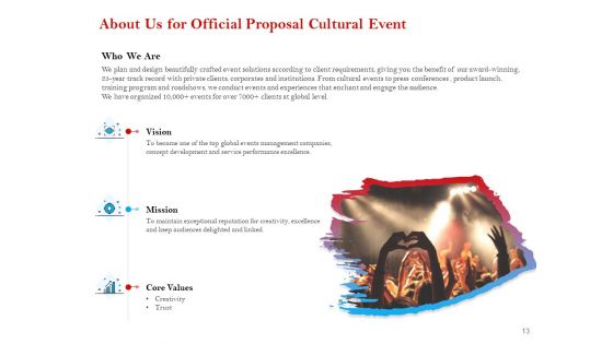 Cultural Event Proposal Template Ppt PowerPoint Presentation Complete Deck With Slides