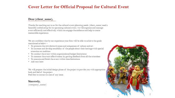 Cultural Event Proposal Template Ppt PowerPoint Presentation Complete Deck With Slides